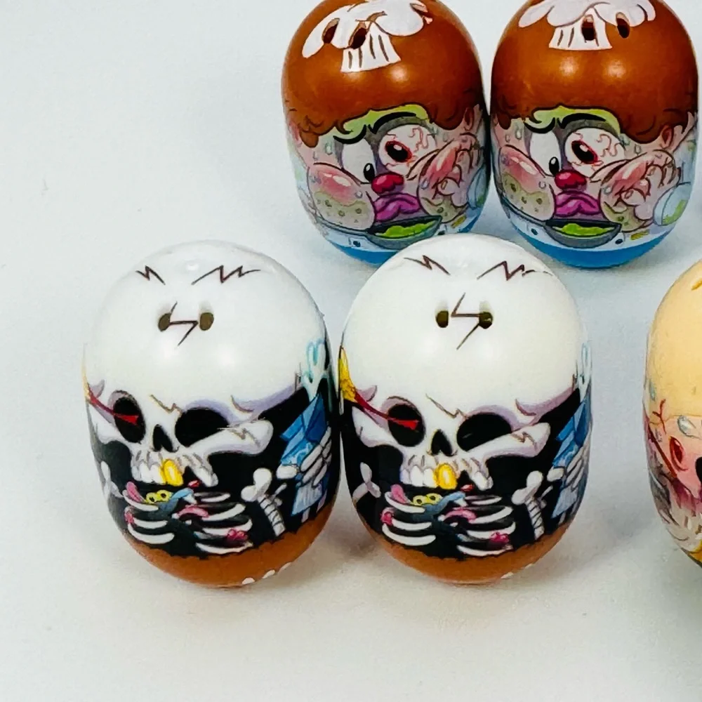 Mighty Beanz Lot Of 19 With Slam Pack Case Monster Skeleton Zombie Grandma Etc..